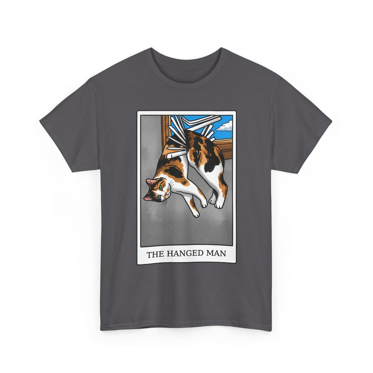 The Hanged Man Calico Cat Tarot Shirt — Funny Window Blinds T-Shirt