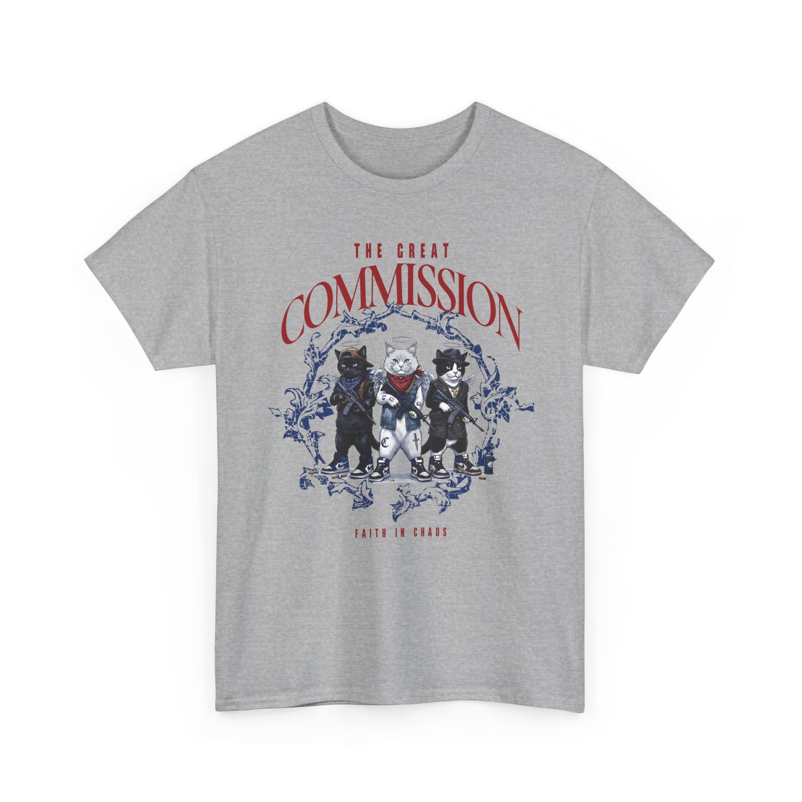 The Great Commission Faith In Chaos T-Shirt — Edgy Streetwear Angel Cats Tee
