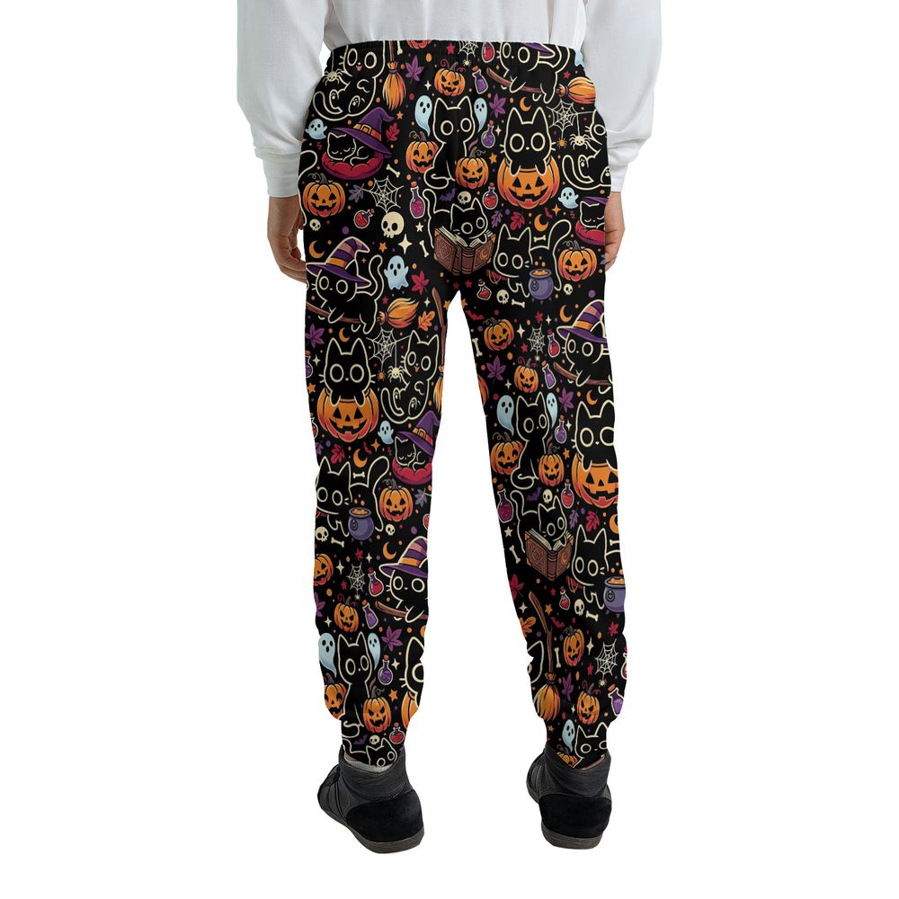 Black Cat and Pumpkin Sweatpants -  - 2