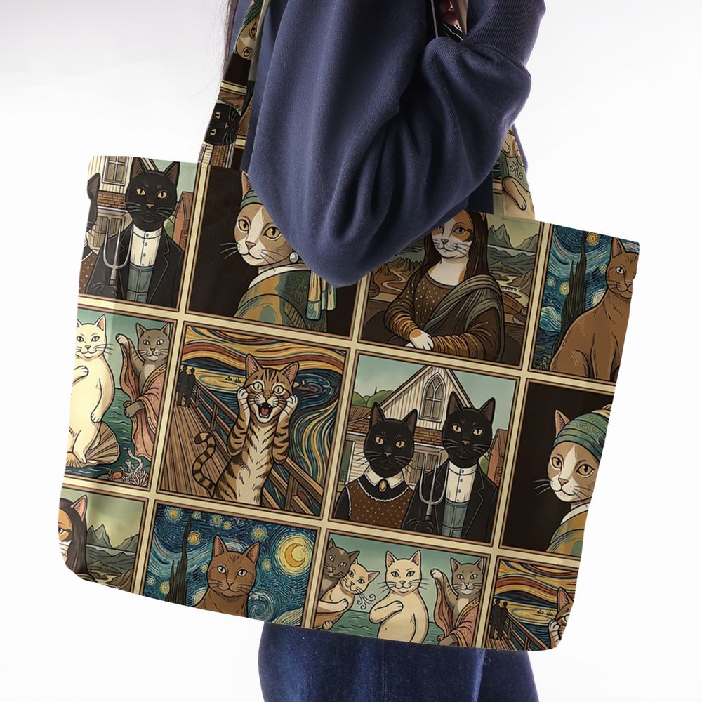 Cats in Arts Large Tote Bag -  - 2