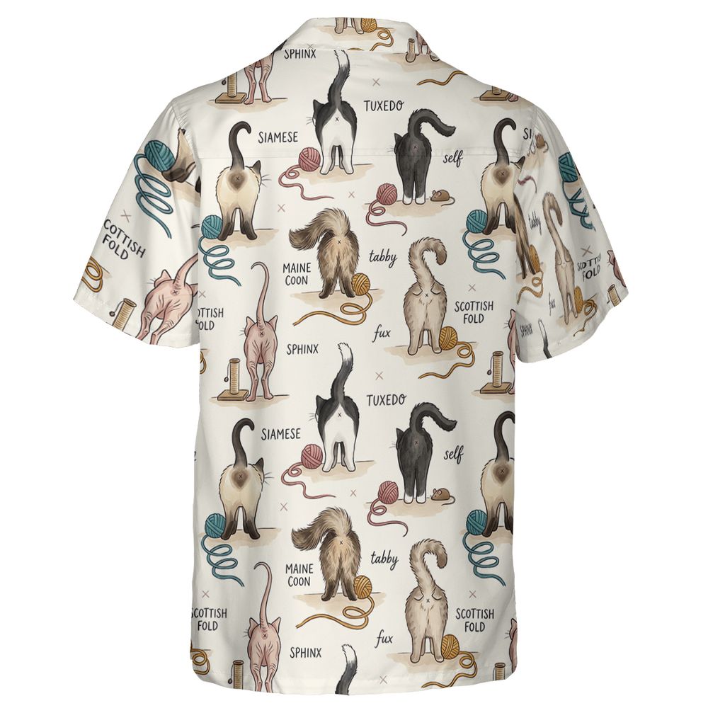 Funny Cat Butts Breed Chart Hawaiian Shirt -  - 2
