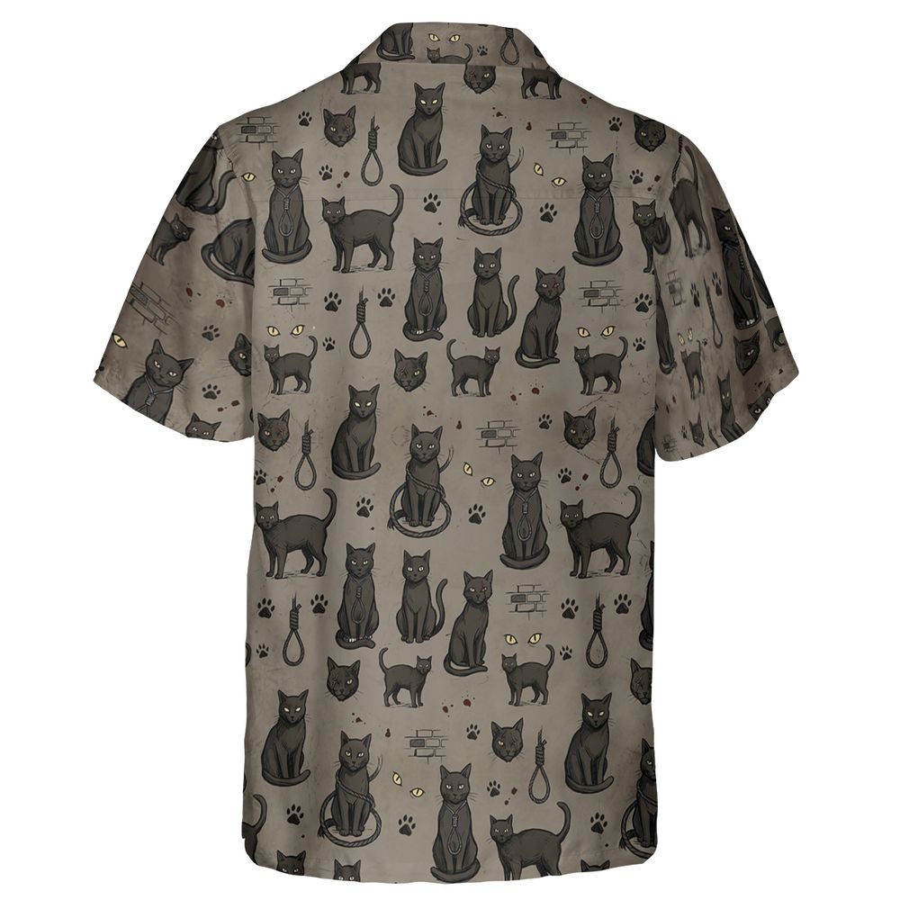 The black cat One eye Cat Hawaiian Shirt -  - 2
