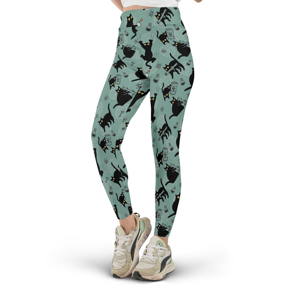 Chaotic evil cat Full Print Legging -  - 2