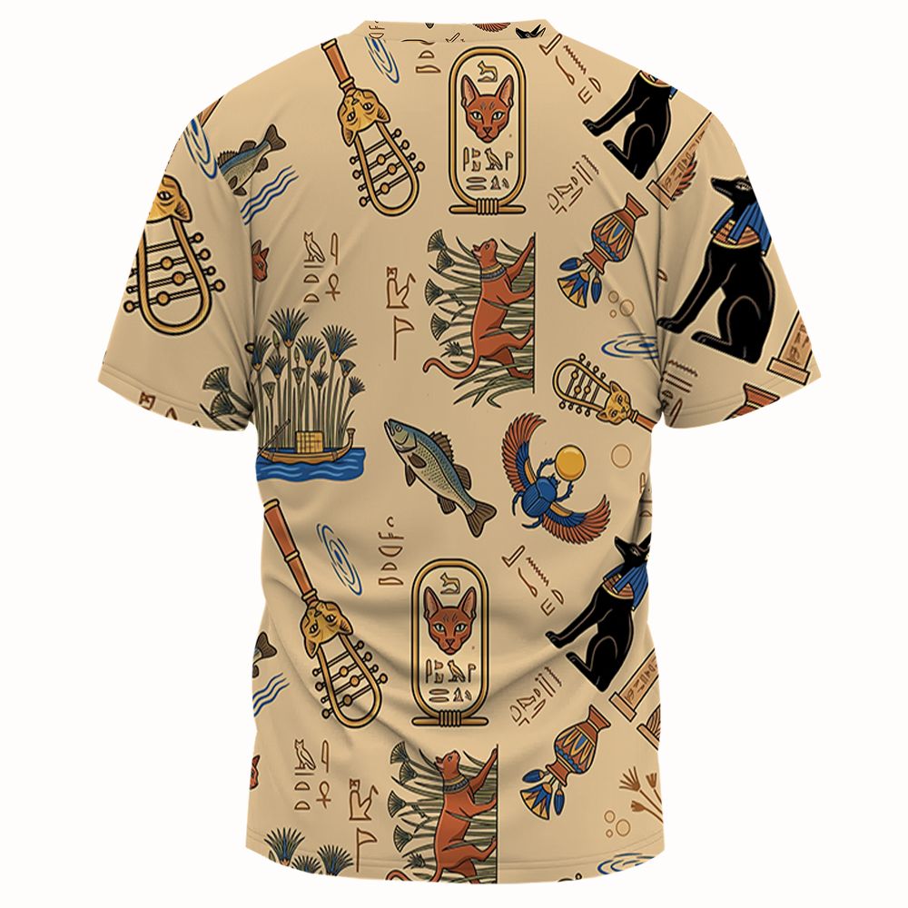 Ancient Egypt cat Full Print Unisex T-Shirt -  - 2