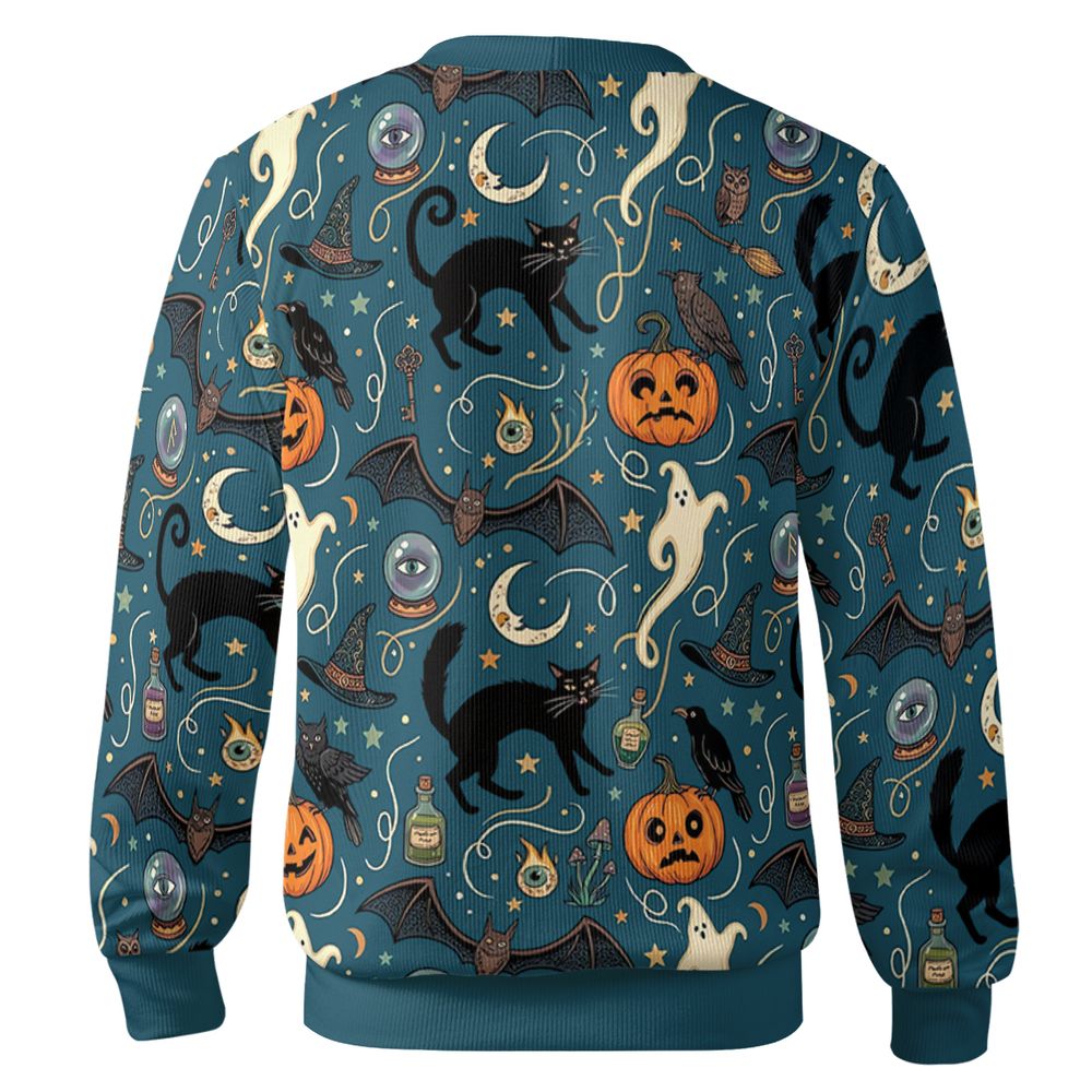 Magical Black Cat & Spooky Night Halloween Cardigan -  - 2
