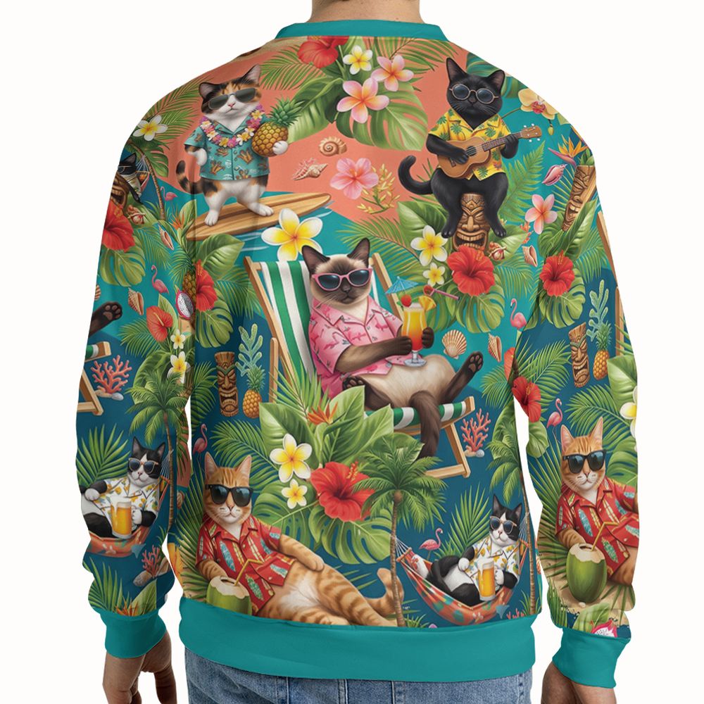Summer Cat Full Print Sweatshirt -  - 2