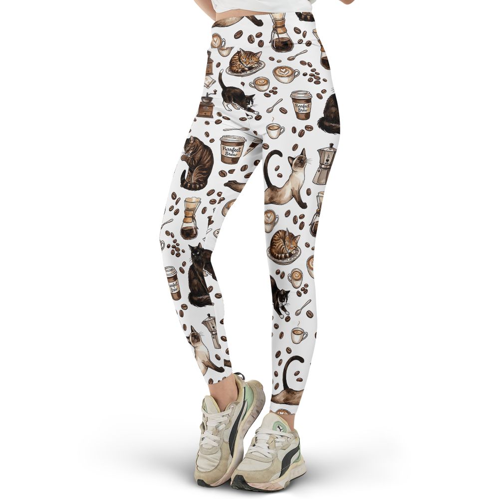 Cat and Coffee Full Print Legging -  - 2