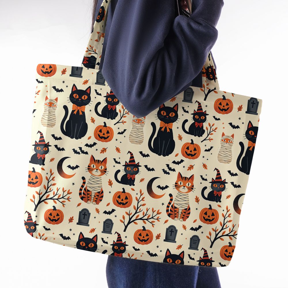 Vintage Halloween Witch & Mummy Cats -  - 2