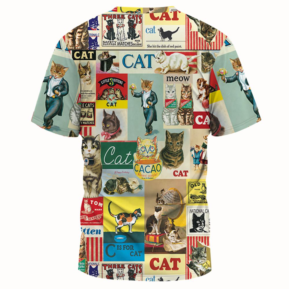 Musical Cats Playing Instruments Band Full Print Unisex T-Shirt -  - 2