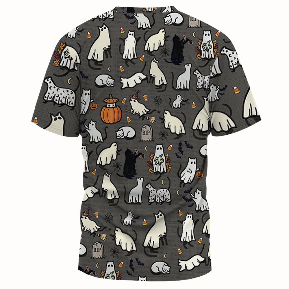 Cat Ghost Full Print Unisex T-Shirt -  - 2