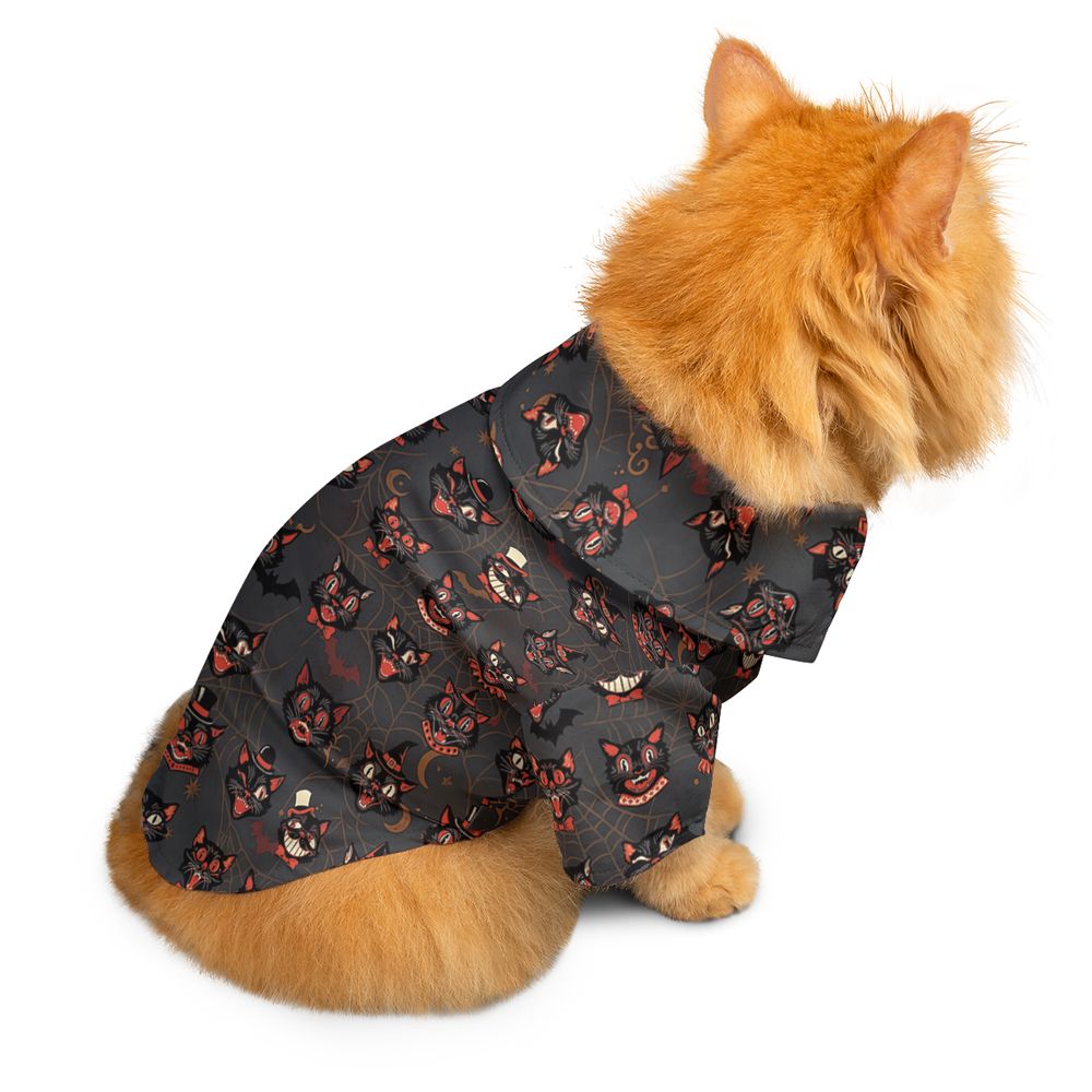 Retro Spooky Black Cat Halloween Pet Hawaiian Shirt -  - 2