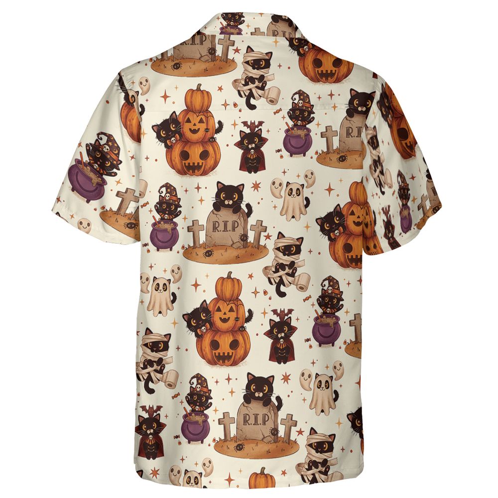 Kawaii Halloween Spooky Cats Hawaiian -  - 2