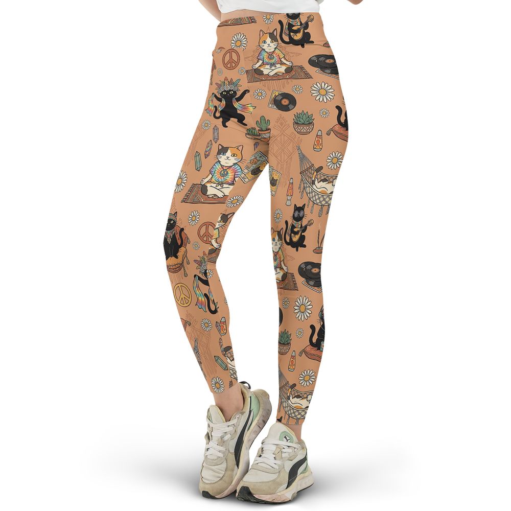 Hippie and Cat Full Print Legging -  - 2