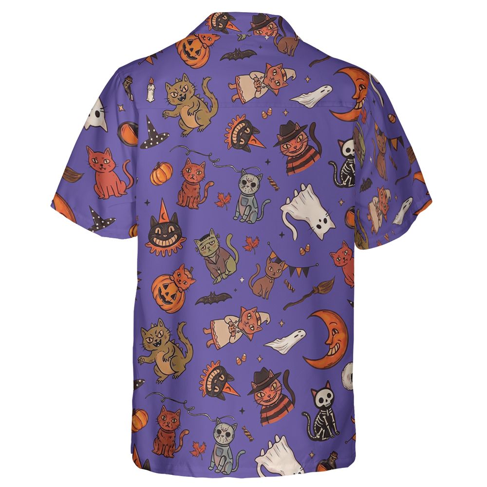 Retro Halloween Cats Purple -  - 2