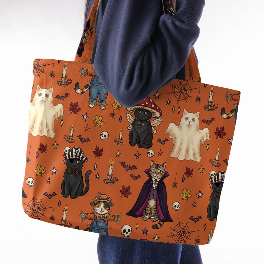 Feline Fright Fest Large Tote Bag -  - 2