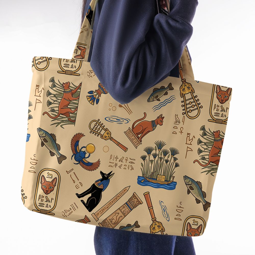 Ancient Egypt cat Large Tote Bag -  - 2