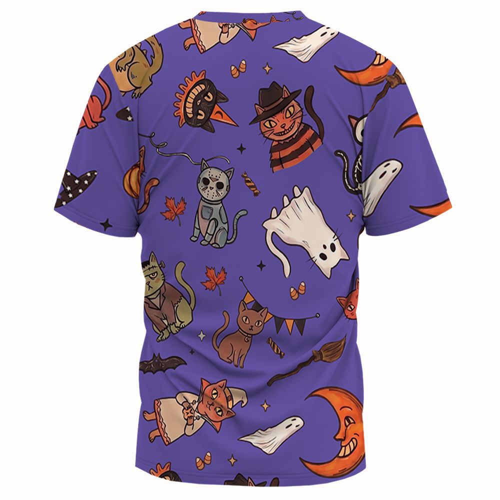 Retro Halloween Cats Purple -  - 2