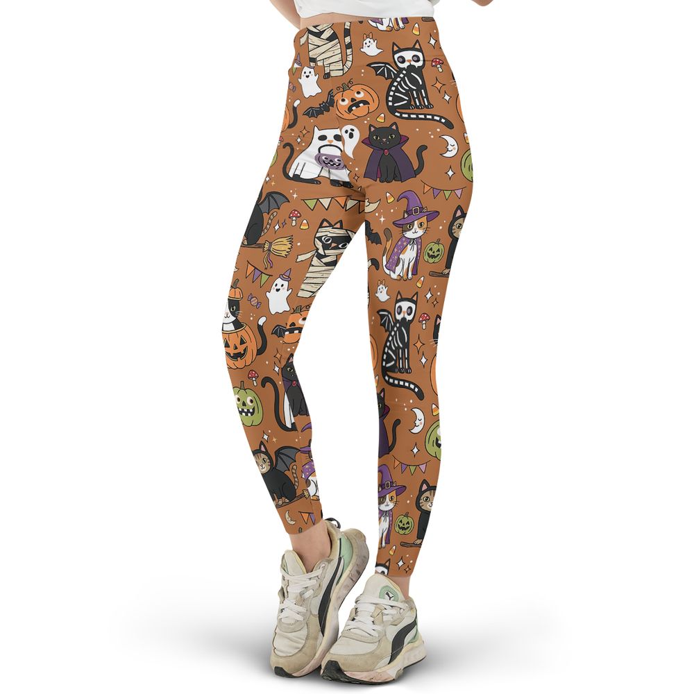 Classic Horror Cats Full Print Legging -  - 2