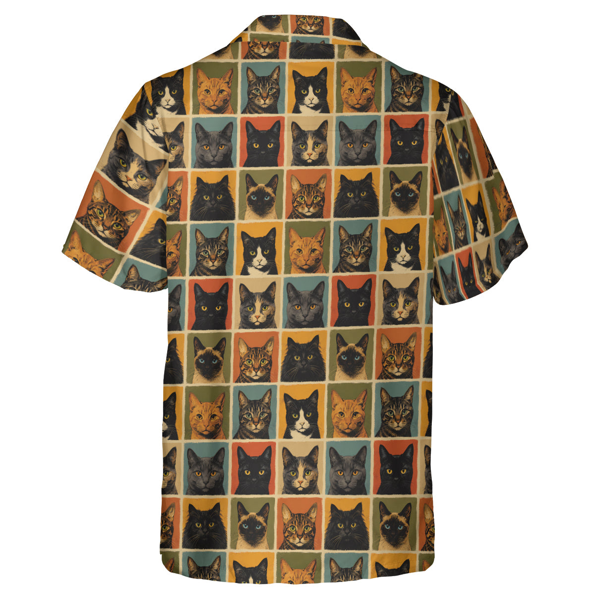 Retro Cat portrait Hawaiian Shirt
