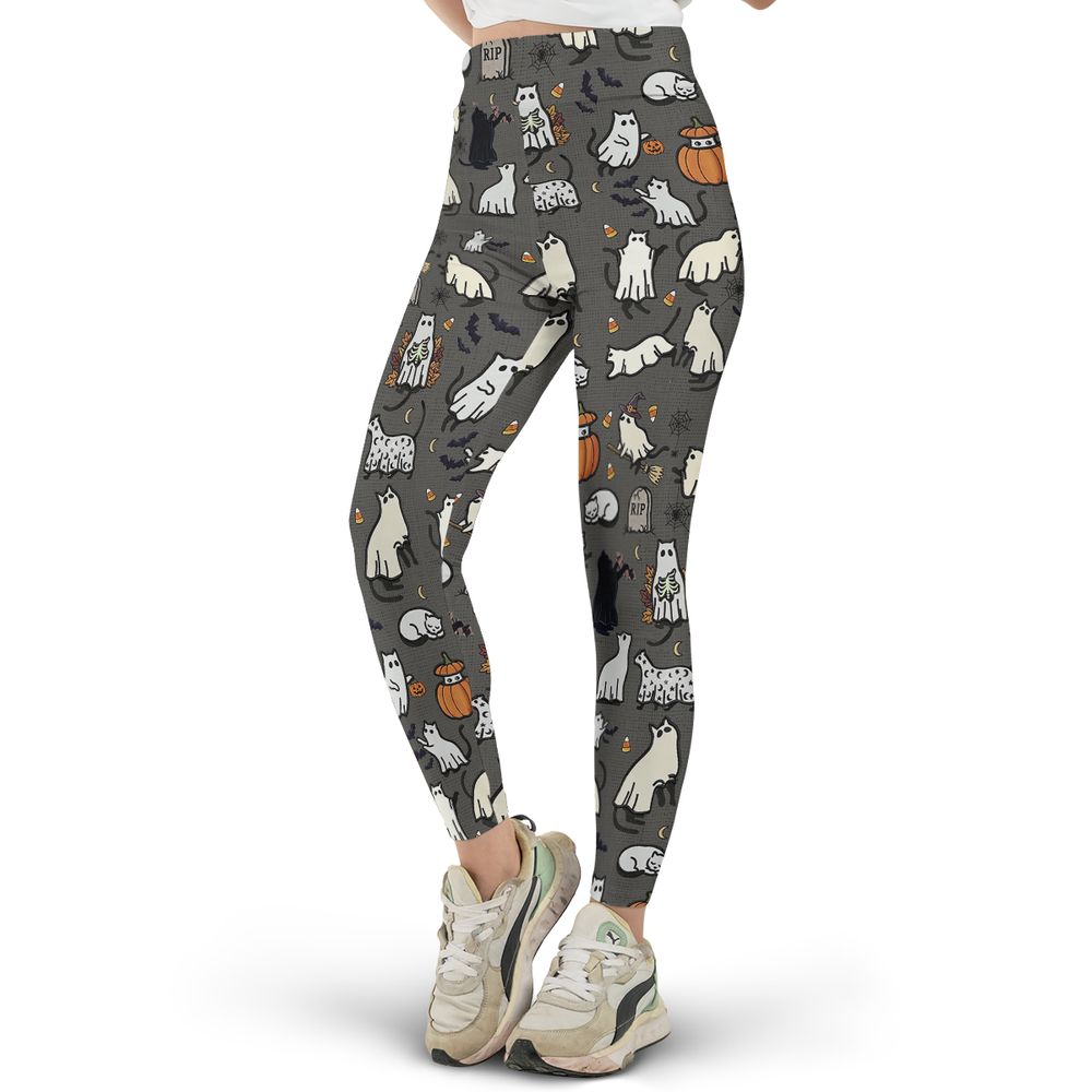 Cat Ghost Full Print Legging -  - 2