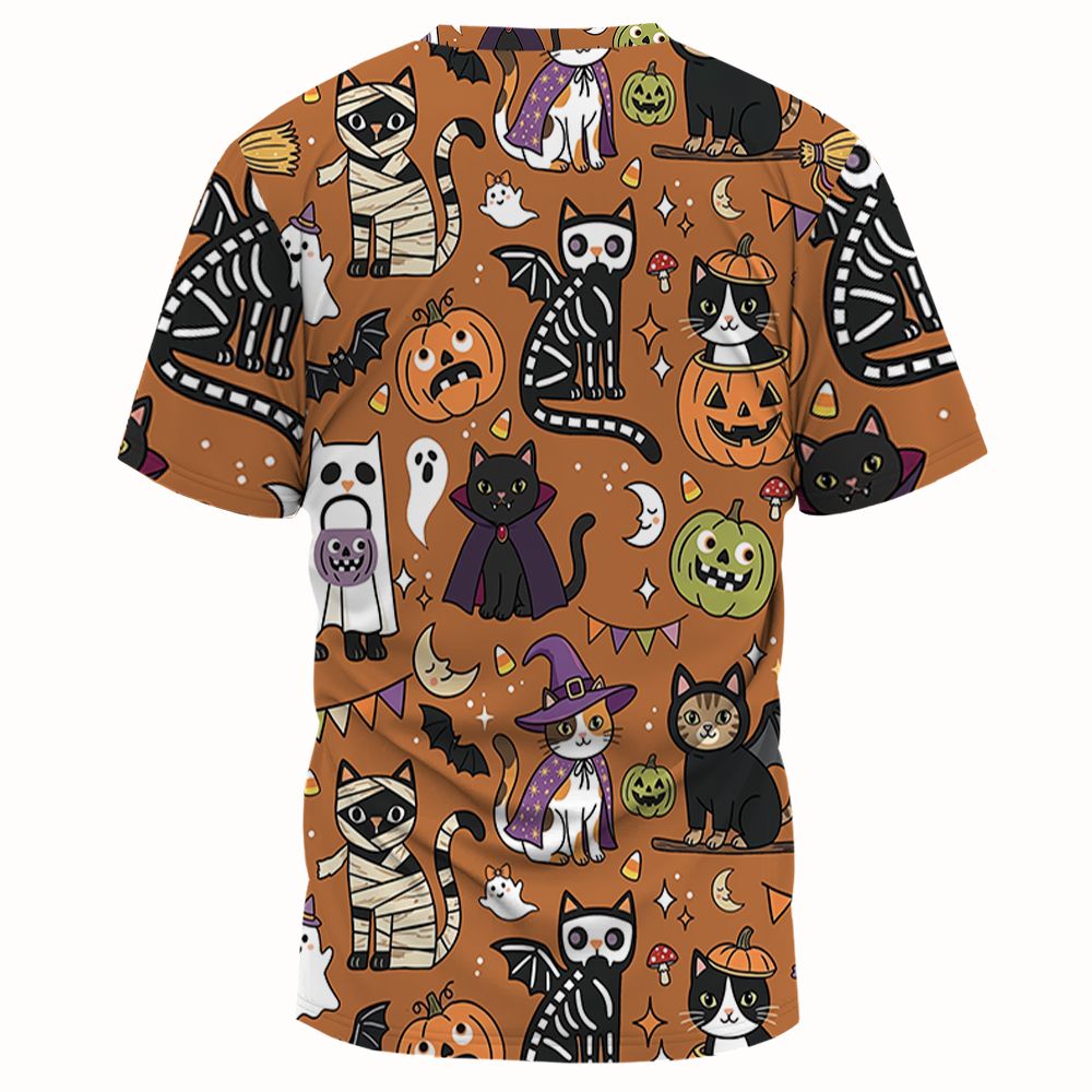 Classic Horror Cats Full Print Unisex T-Shirt -  - 2