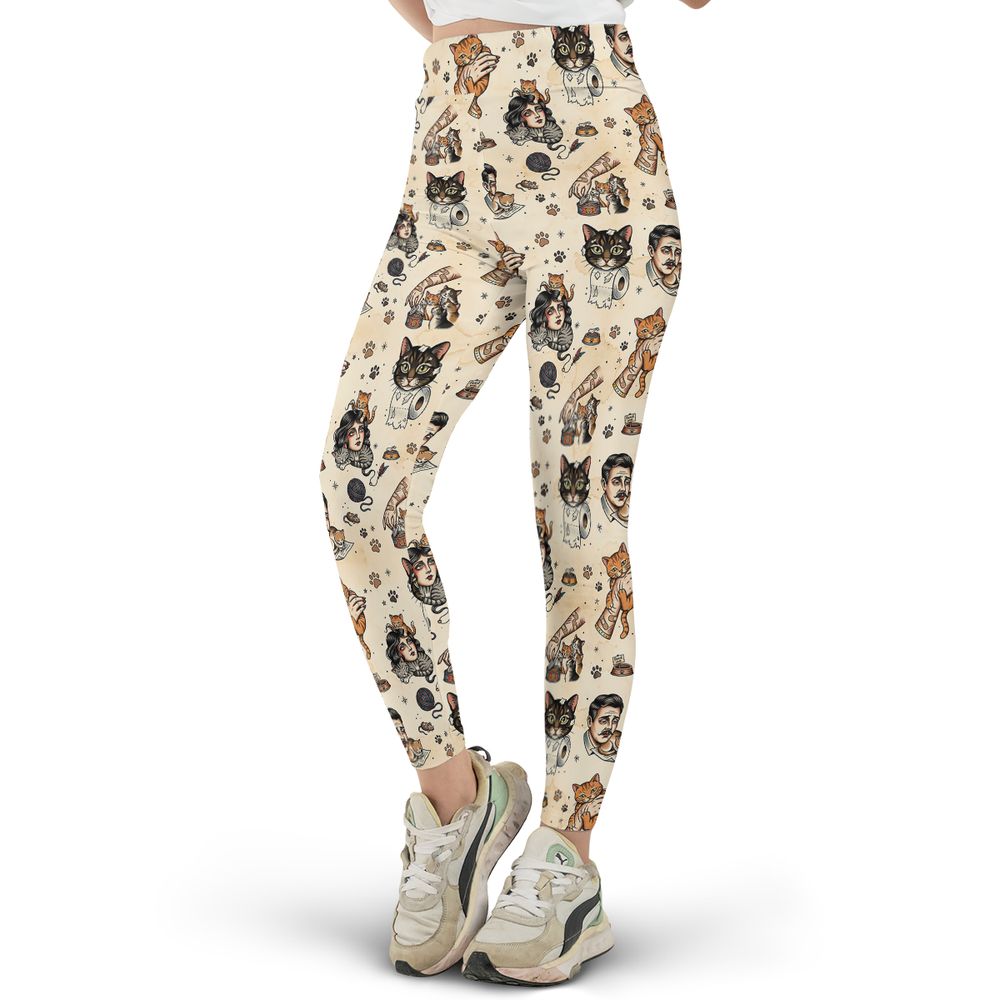 Cat Mom Cat Dad Full Print Legging -  - 2