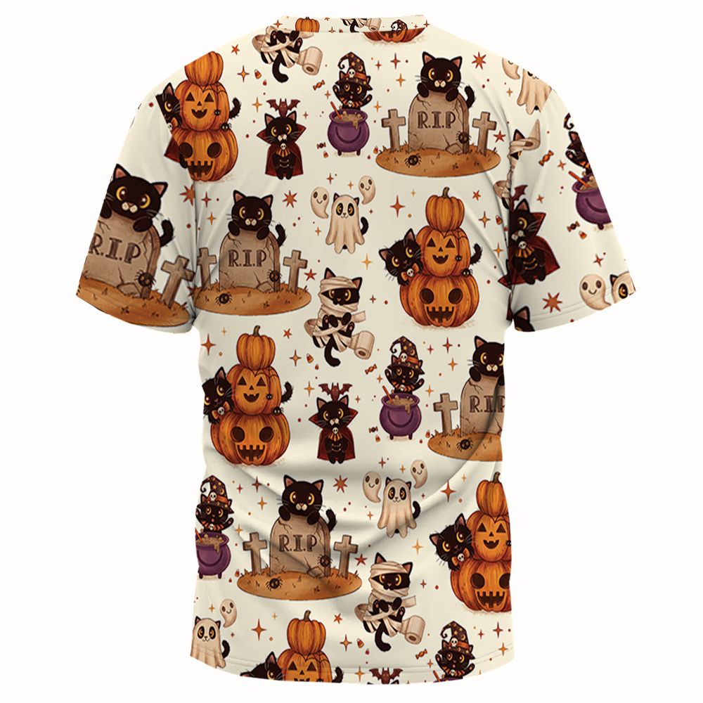 Kawaii Halloween Spooky Cats Hawaiian -  - 2