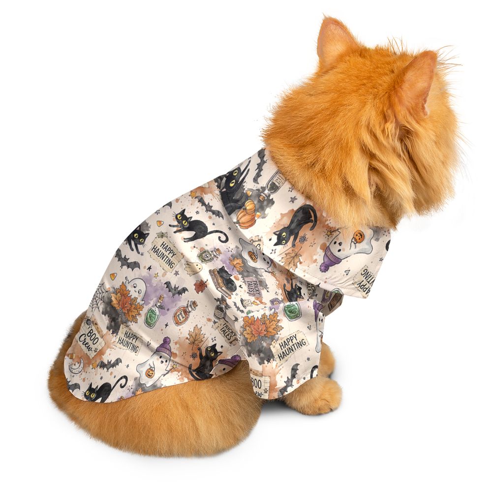Happy Haunting Black Cat & Potion Spooky Pet Hawaiian Shirt -  - 2