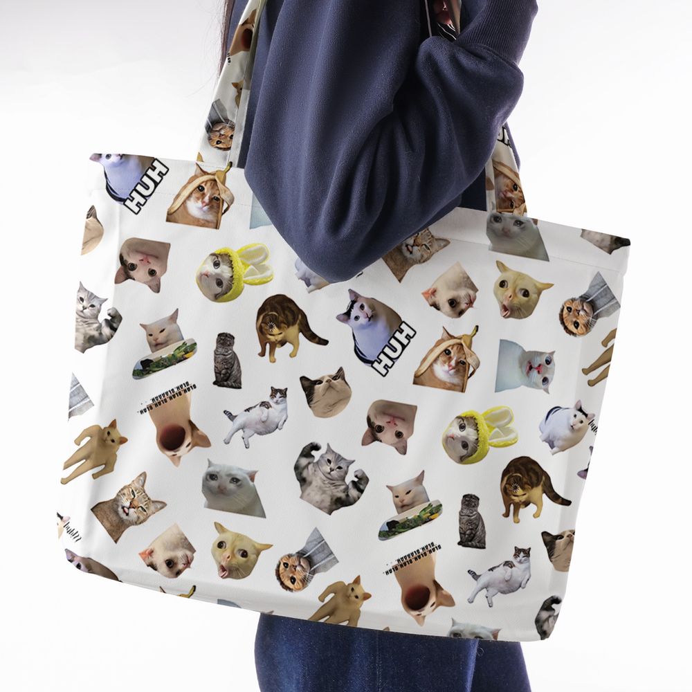 Cat memes Large Tote Bag -  - 2