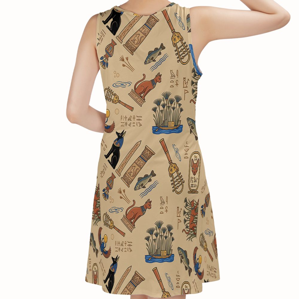 Ancient Egypt cat Sleeveless Dress -  - 2
