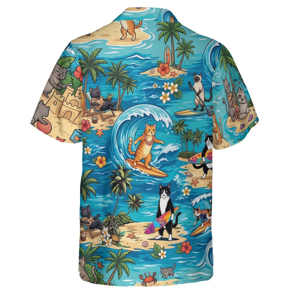 Cats Surfing Hawaiian Shirt -  - 2