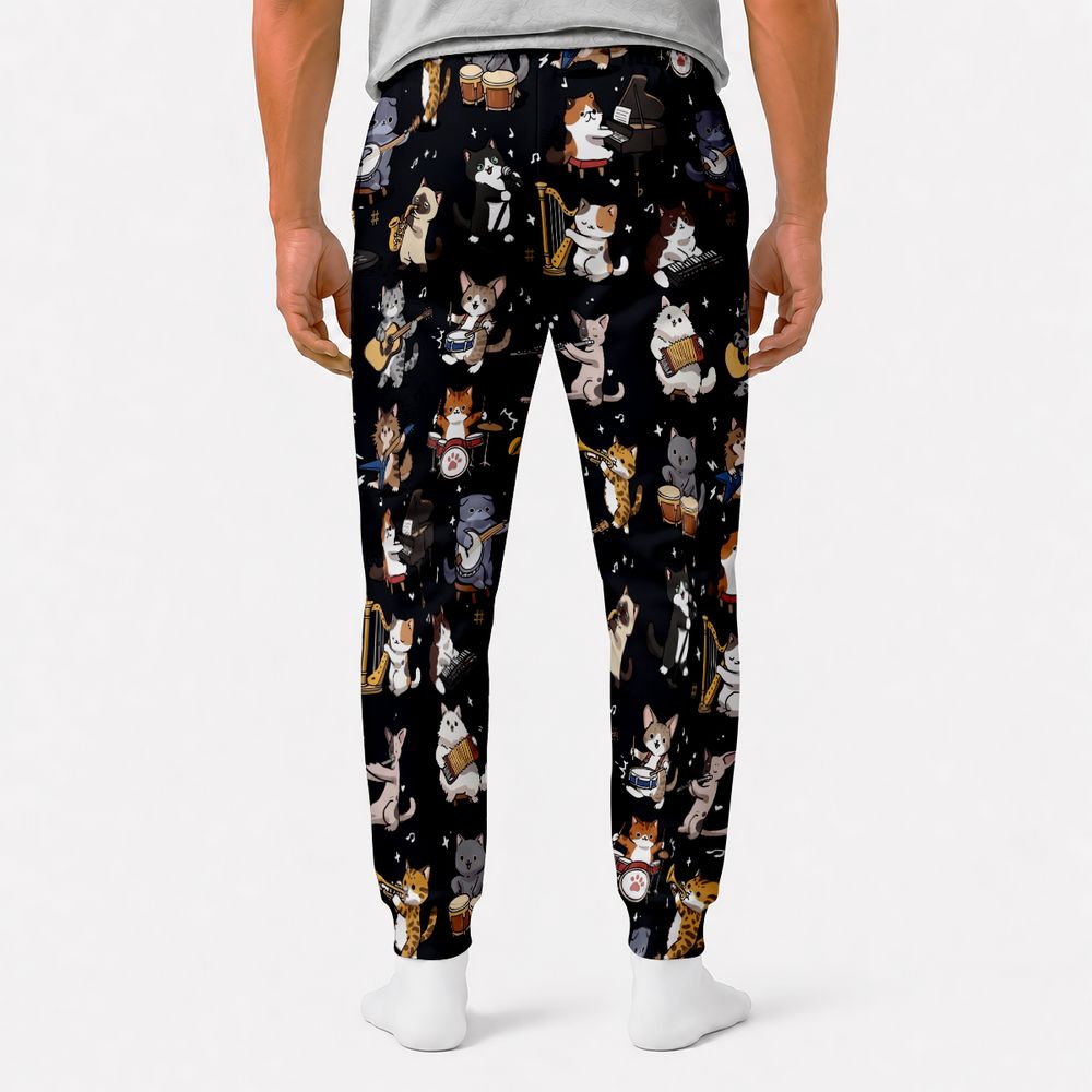 Cat Band Musical Instruments Sweatpants -  - 2