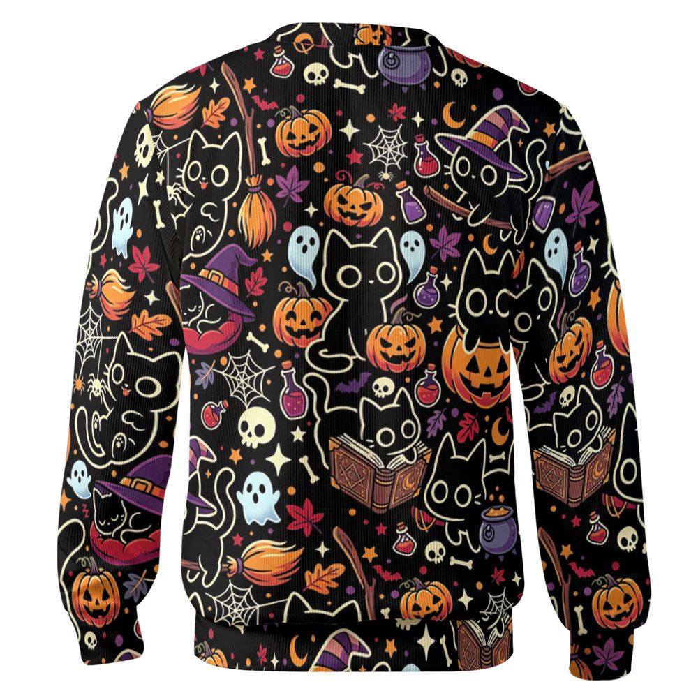 Black Cat and Pumpkin Cardigan -  - 2