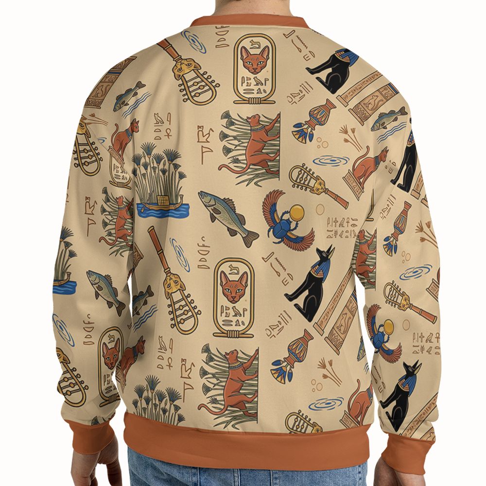 Ancient Egypt cat Full Print Sweatshirt -  - 2