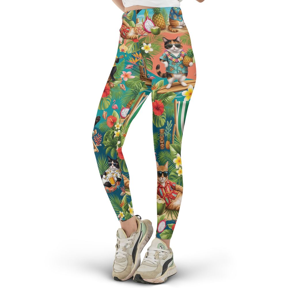 Summer Cat Full Print Legging -  - 2