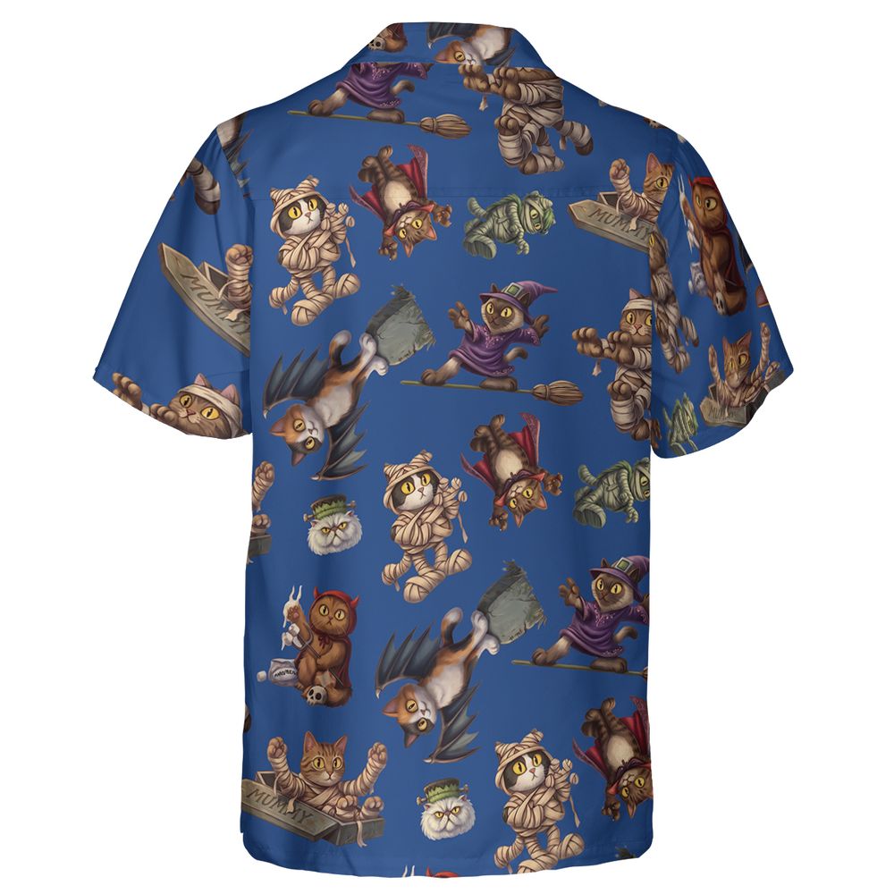 Blue Halloween Monster Cats -  - 2