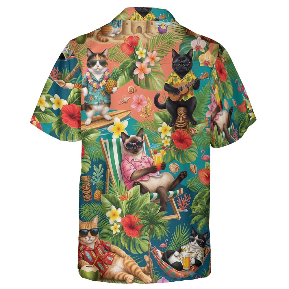 Summer Cat Hawaiian Shirt -  - 2