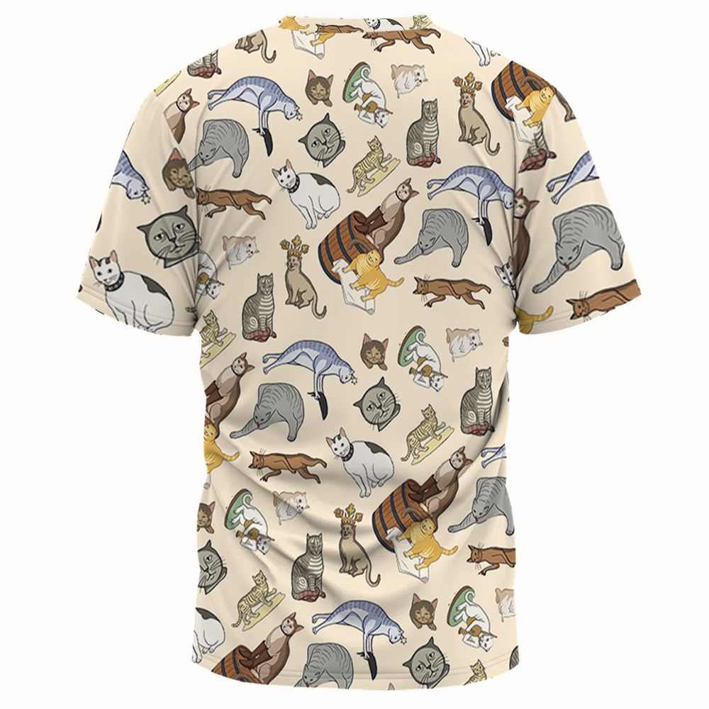 Medieval Cat Art Full Print Unisex T-Shirt -  - 2