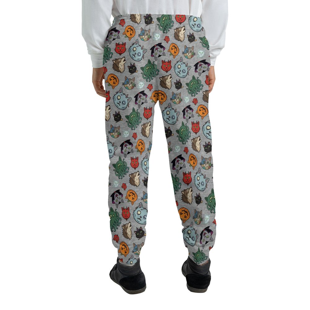 Spooky Monster Cat Mashup Halloween Sweatpants -  - 2