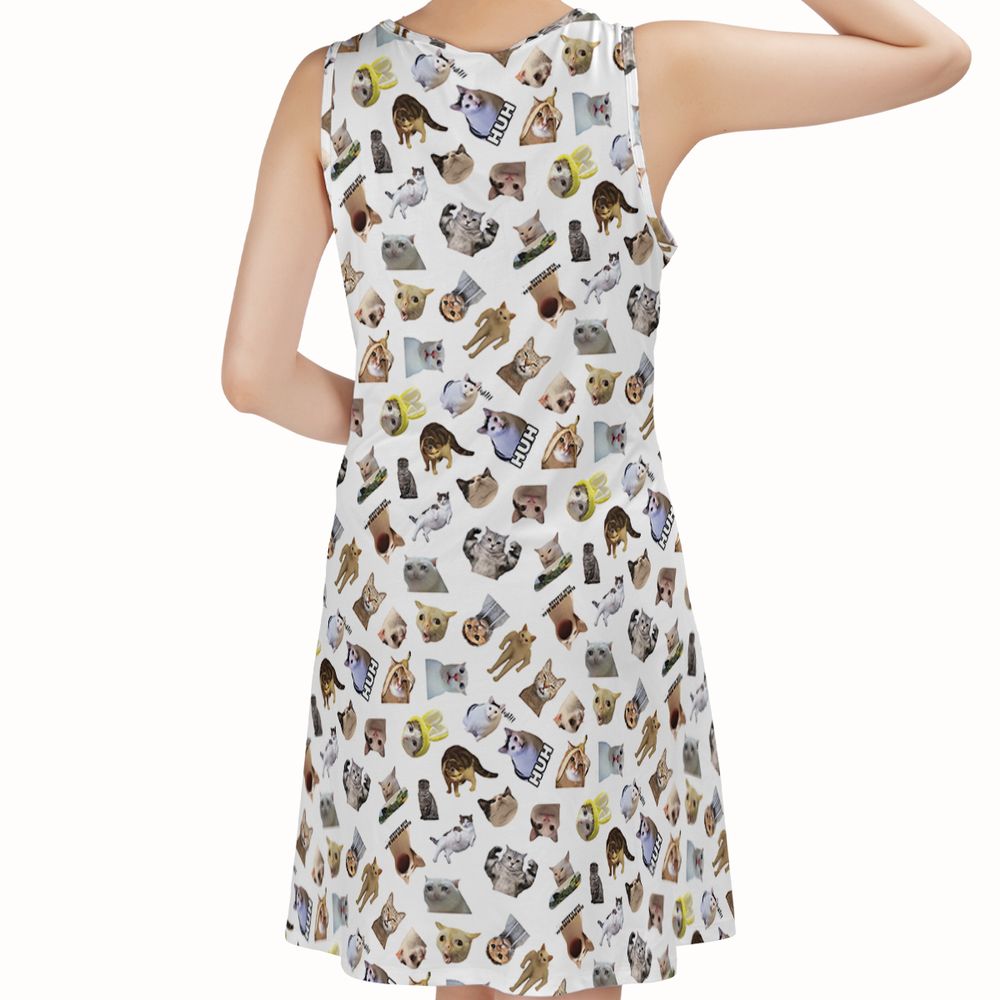 Cat memes Sleeveless Dress -  - 2