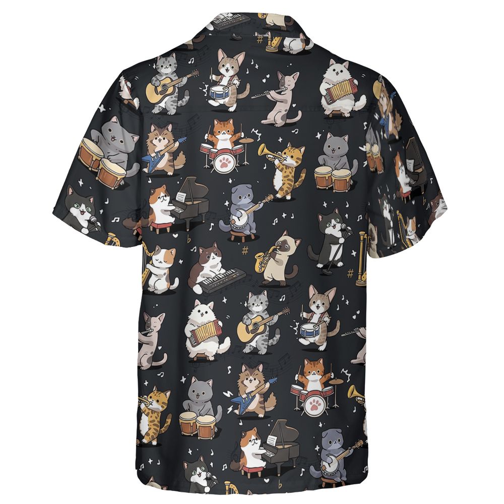 Cat Band Musical Instruments Hawaiian Shirt -  - 2