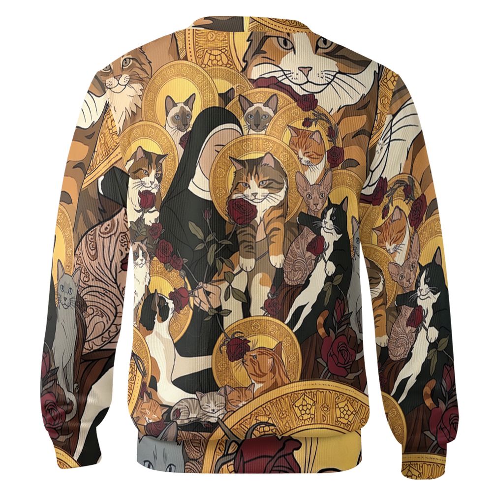Sacred Feline Renaissance Art Cardigan -  - 2
