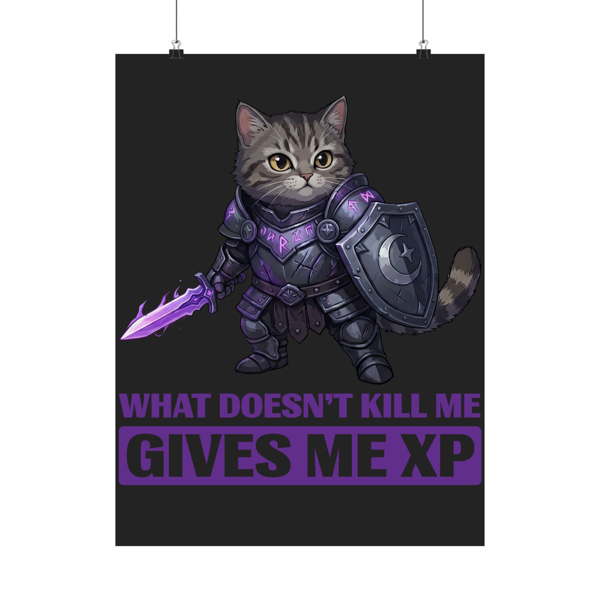 What Doesn't Kill Me Gives Me XP Cat Poster