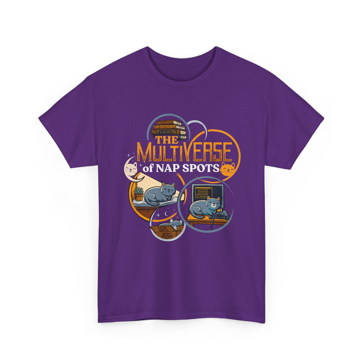 Multiverse Nap Spots Cute Cat T-Shirt — Cute Cat Nap Graphic Tee