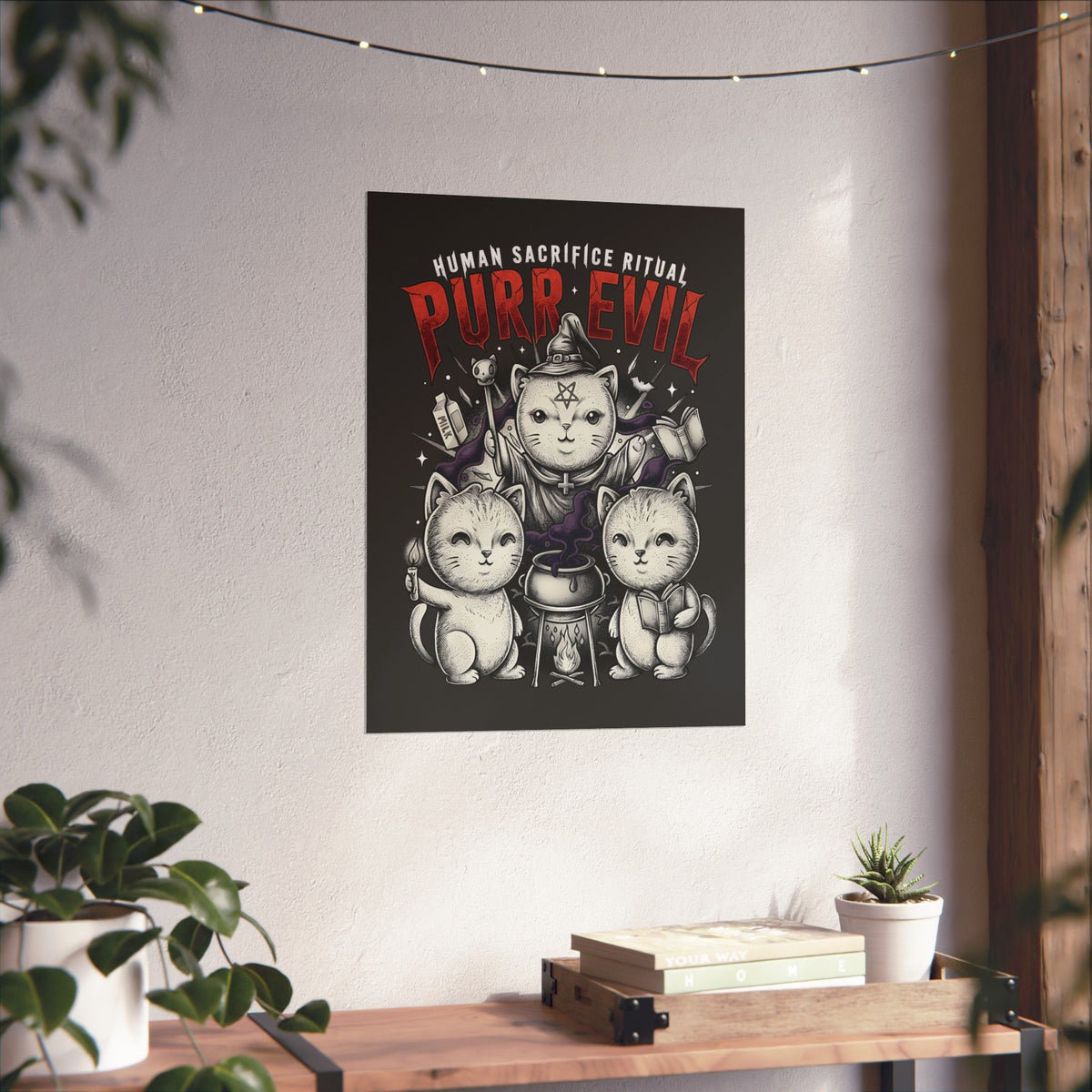 Purr Evil Witch Cats Poster — Spooky Alternative Magic Wall Art
