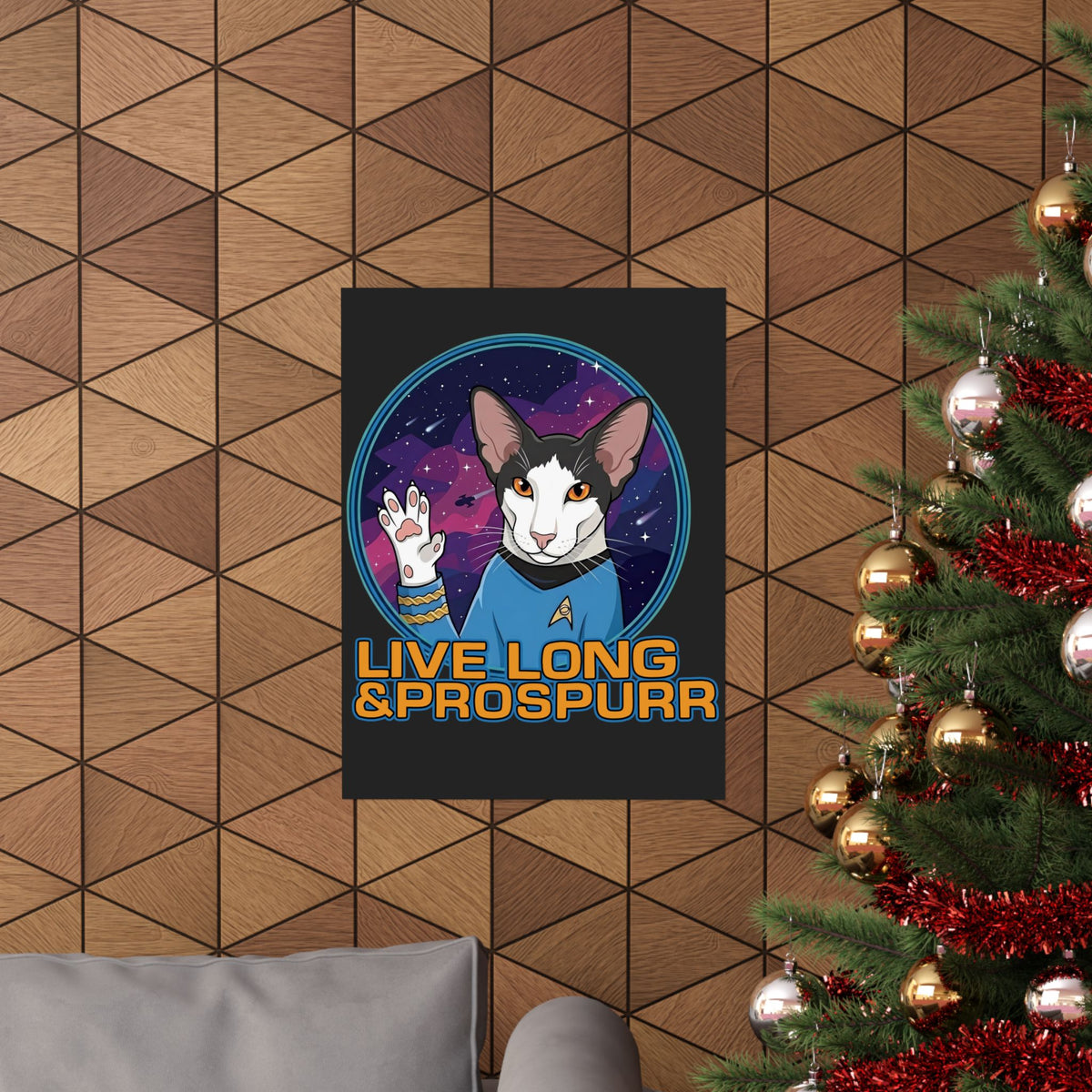 Sci‑Fi Cat 'Live Long Prospurr' Poster