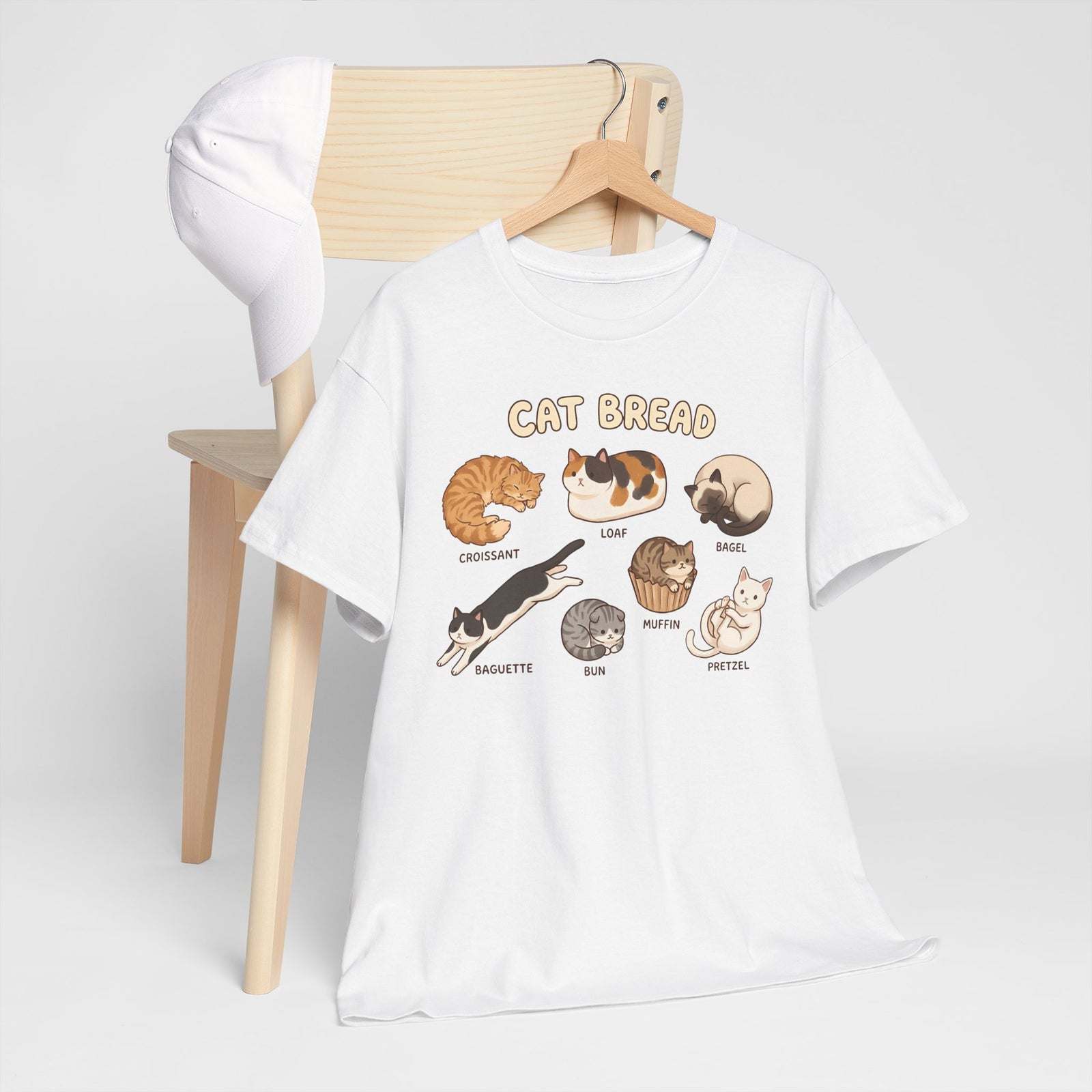 Cats & Breads T-Shirt — Cute Cat and Bread Graphic Tee