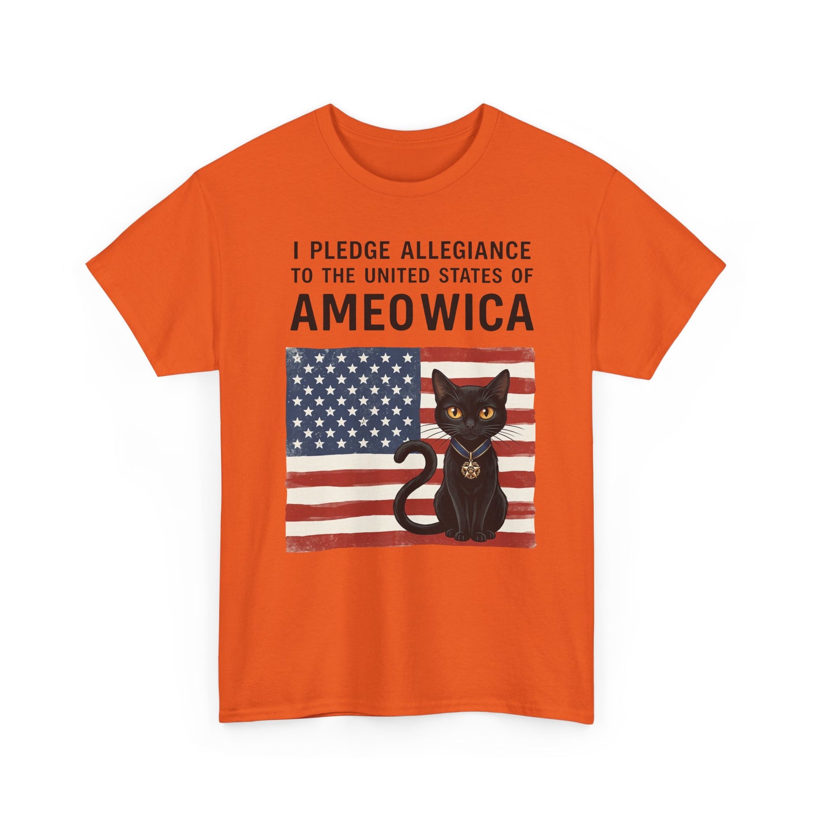 "United States of Ameowica" Funny Patriotic Black Cat T-Shirt