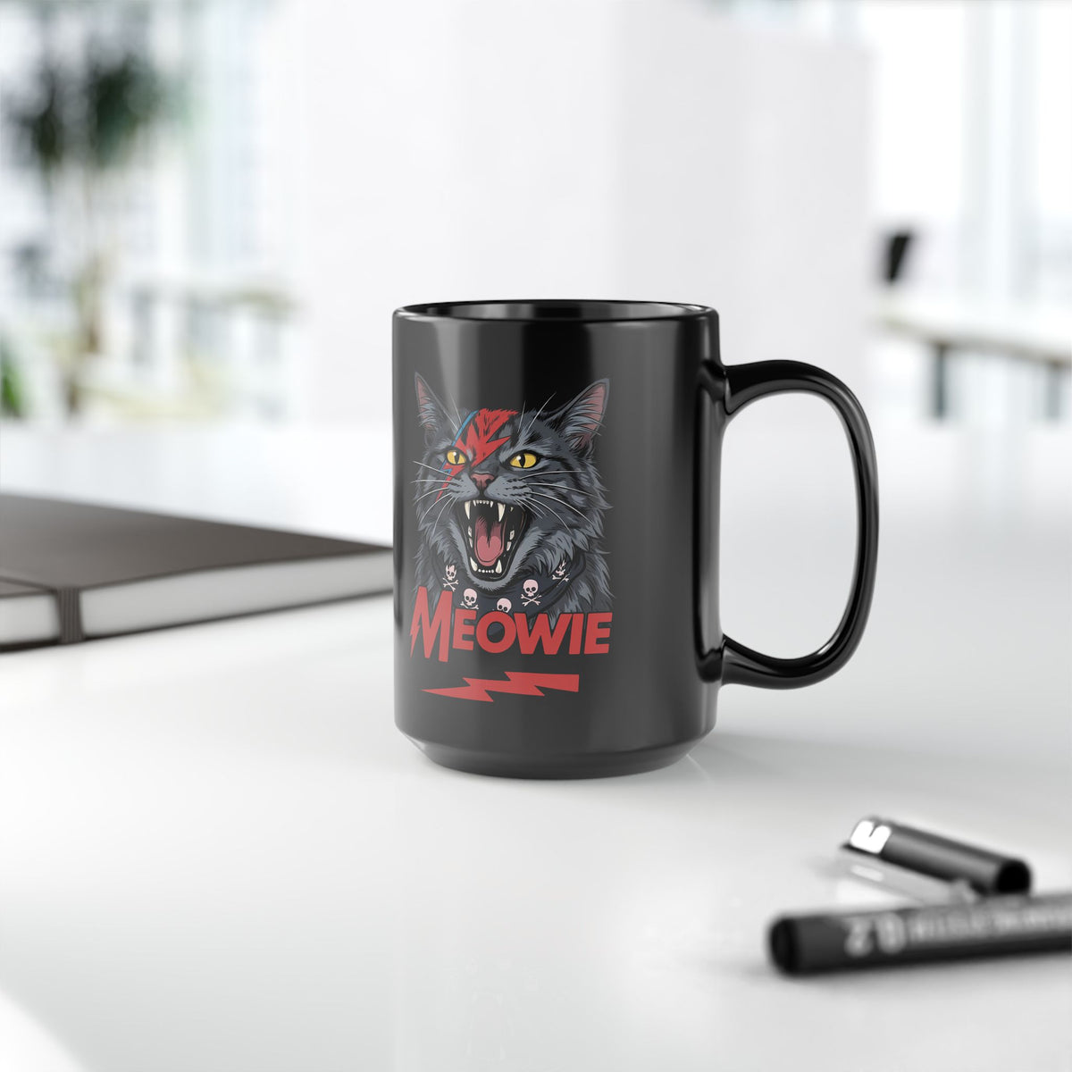 Meowie Cat Black Mug