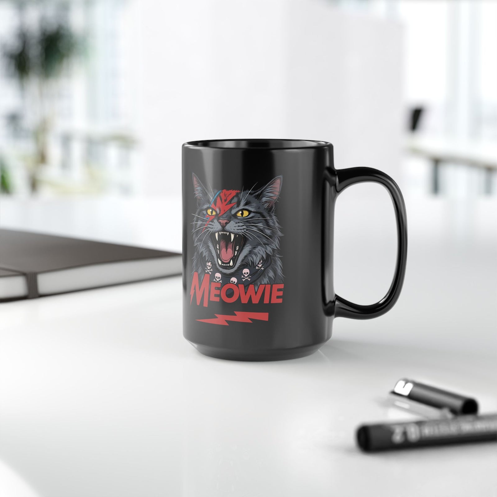 Meowie Cat Black Mug
